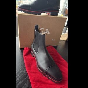 Christian Louboutin Black Leather Chelsea Boot
